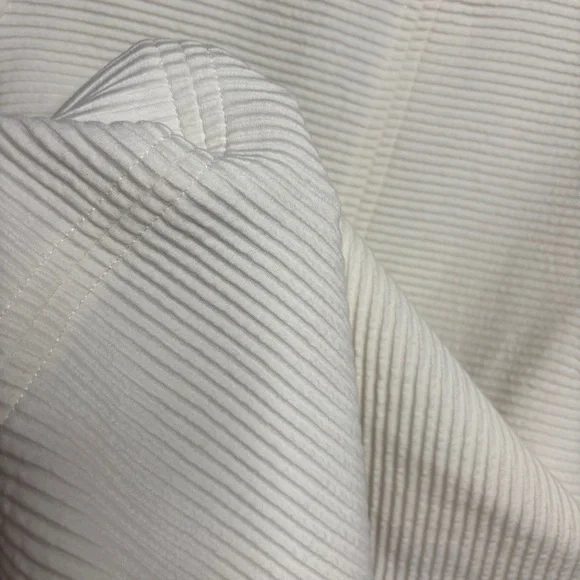 Vineyard Vines Ottoman Textured Ribbed Ivory Shift Dress M Short Sleeves - Picture 5 of 11